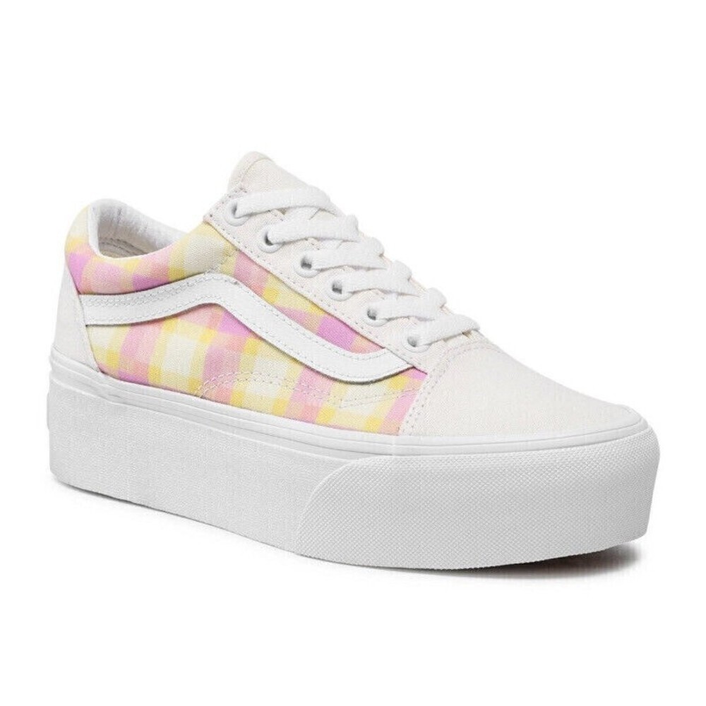 VANS Old Skool Platform Shoes Plaid Multi Canvas Sneakers Women Size 7.5 NWOB